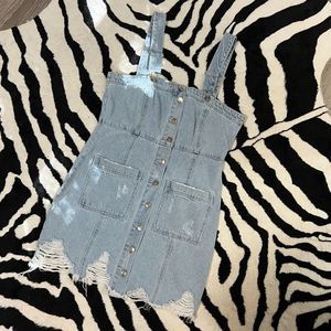 NWOT Forever 21 Denim Pinafore